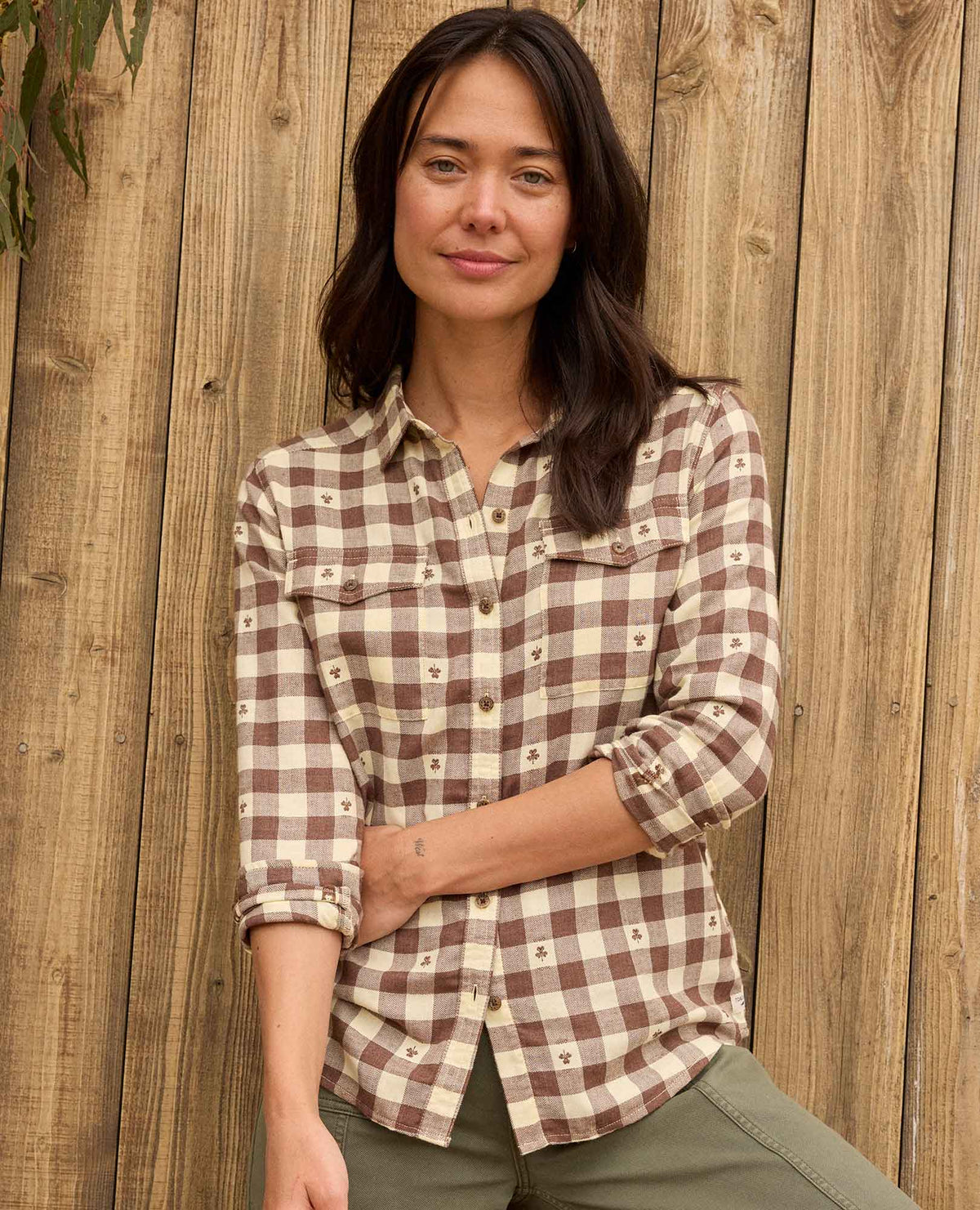 Re-Form Flannel Shirt Chestnut Dobby | Toad&Co Women