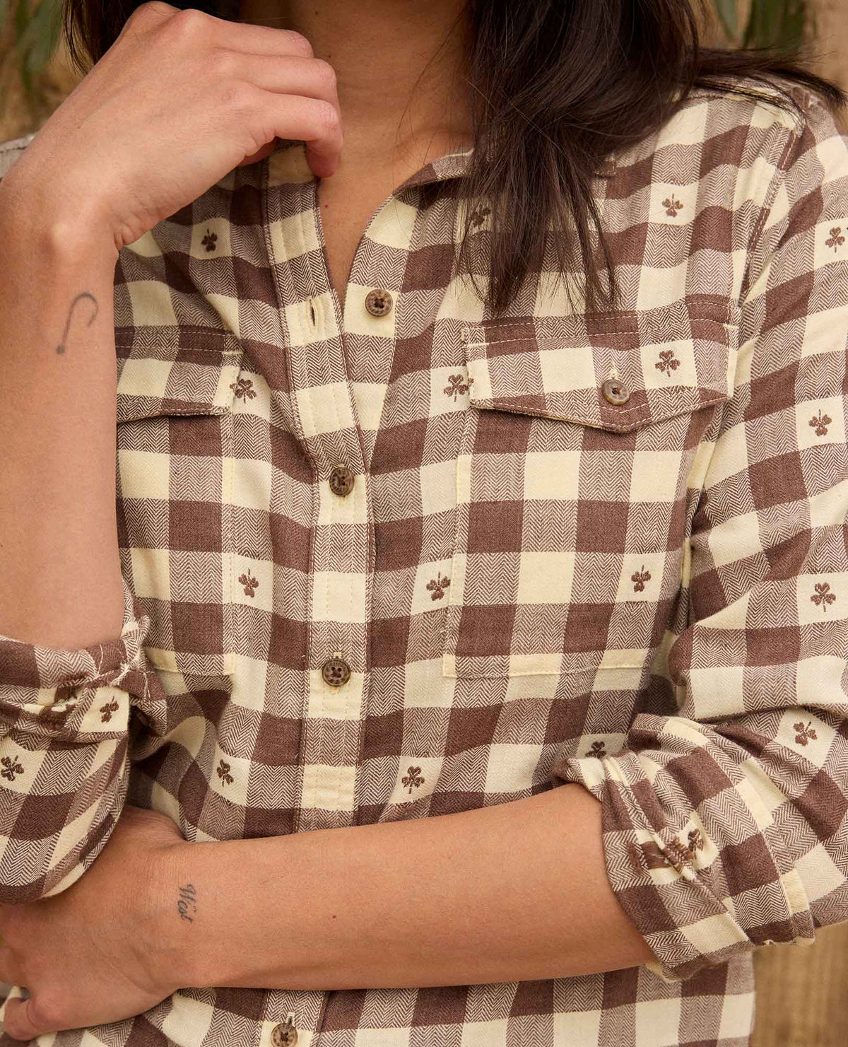 Re-Form Flannel Shirt Chestnut Dobby | Toad&Co Women