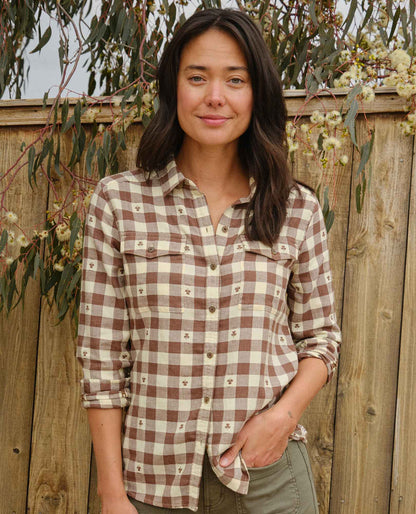Re-Form Flannel Shirt Chestnut Dobby | Toad&Co Women