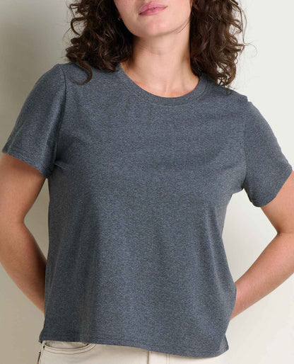 Women's Re-Form Crew Tee - Sustainable Recycled Cotton T-Shirt Heather Grey | Toad&Co Women