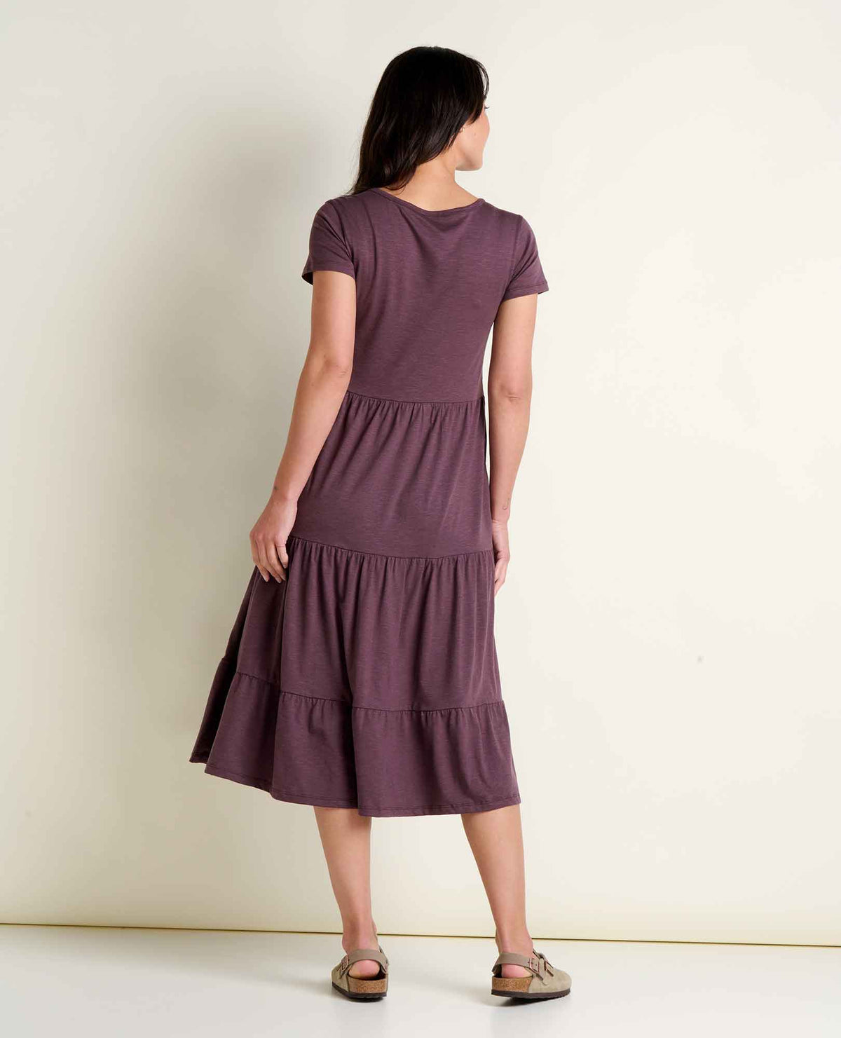 Marley Tiered Midi Dress - Organic Cotton & TENCEL™ Midi Dress Raisin | Toad&Co Women