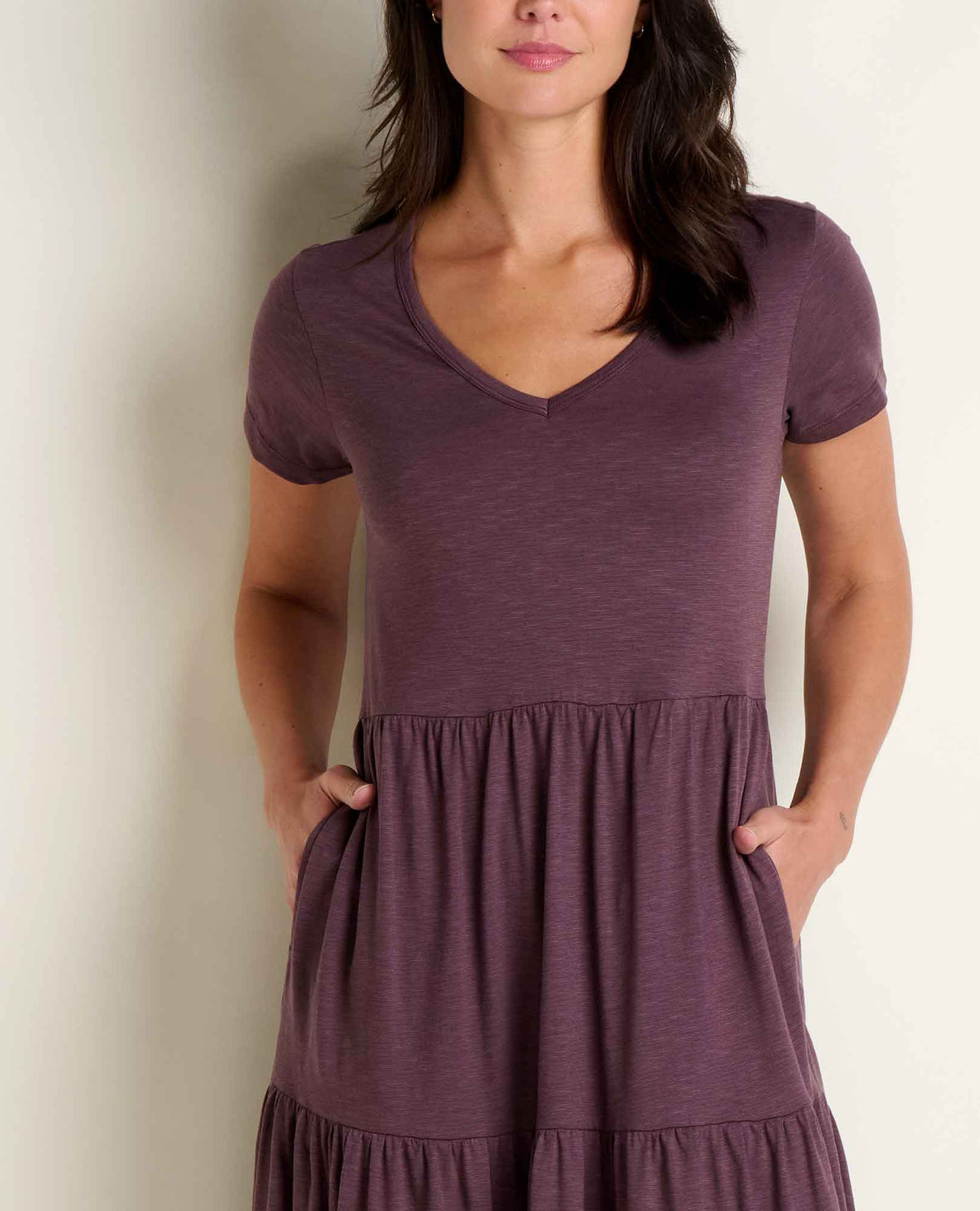 Marley Tiered Midi Dress - Organic Cotton & TENCEL™ Midi Dress Raisin | Toad&Co Women