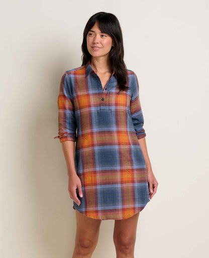Re-Form Flannel Button Up Shirtdress Ink Ombre | Toad&Co Women