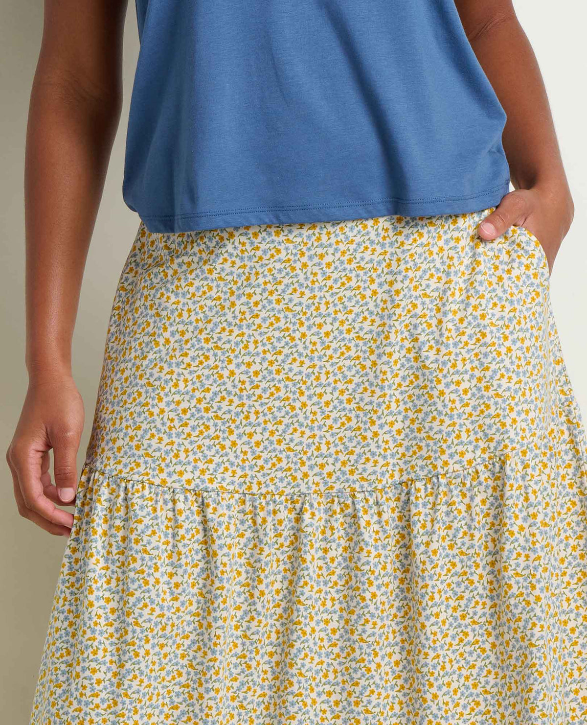 Marigold Tiered Midi Skirt - Organic Cotton & TENCEL™ Flowy Skirt  | Toad&Co Women