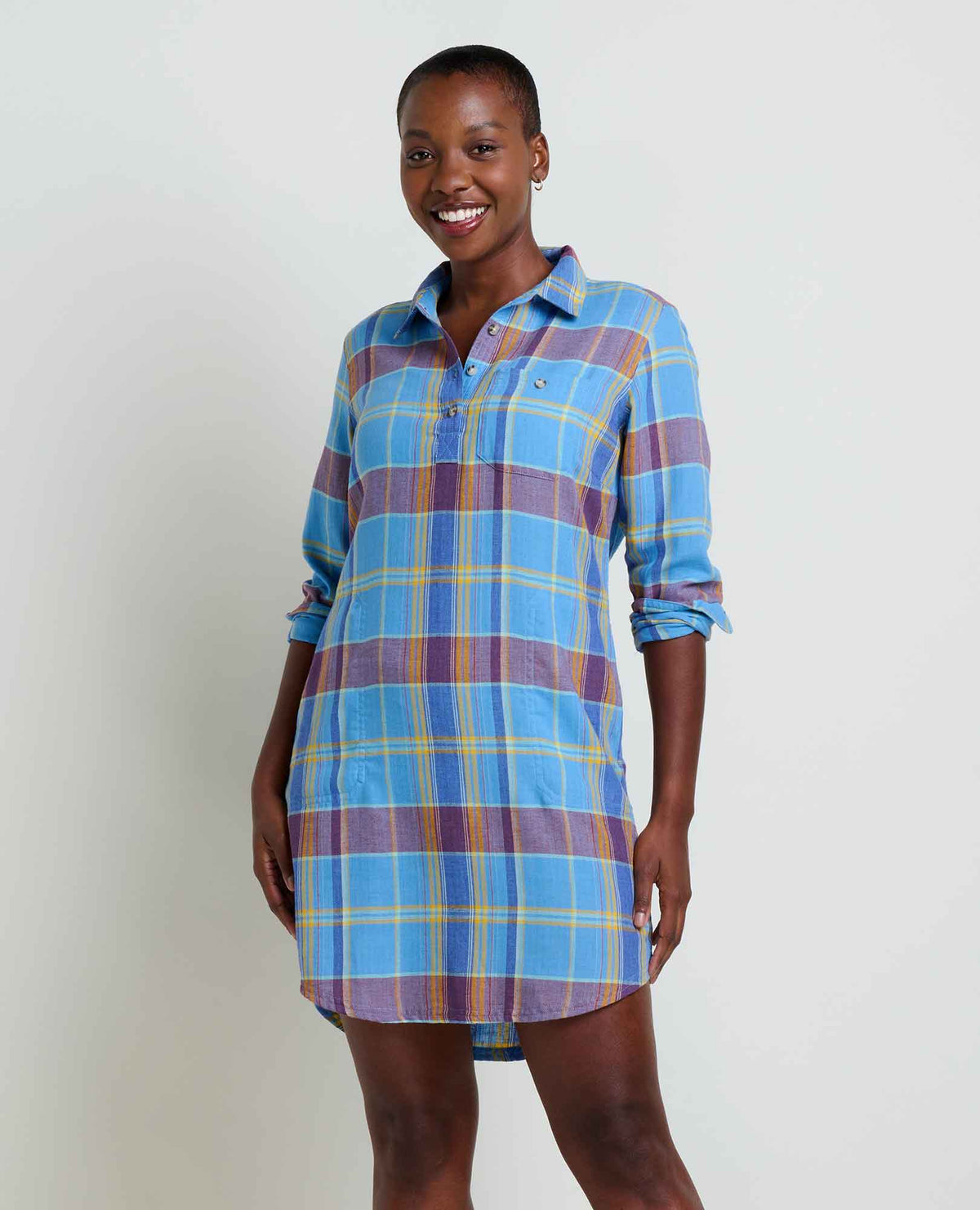 Re-Form Flannel Shirtdress Wild Ginger Lg Plaid | Toad&Co Women