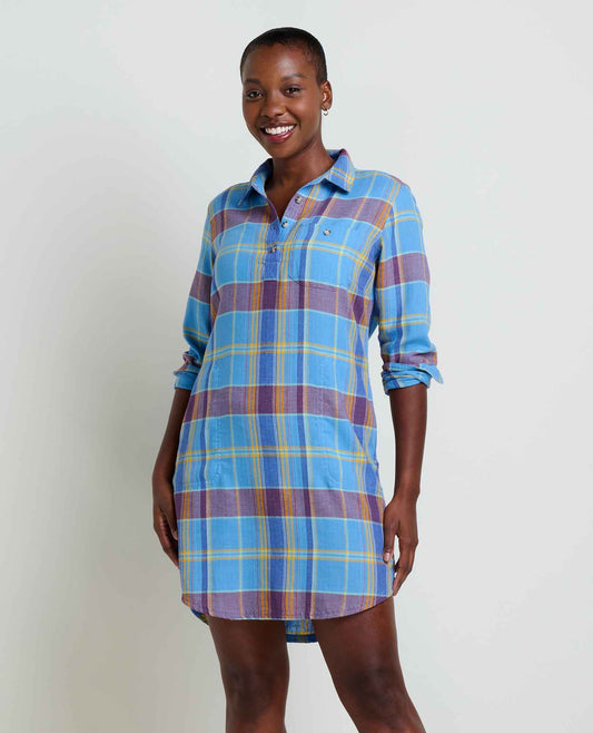 Re-Form Flannel Shirtdress Wild Ginger Lg Plaid | Toad&Co Women