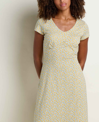 Rose Short Sleeve V-Neck Midi Dress - Soft with Stretch  | Toad&Co Women