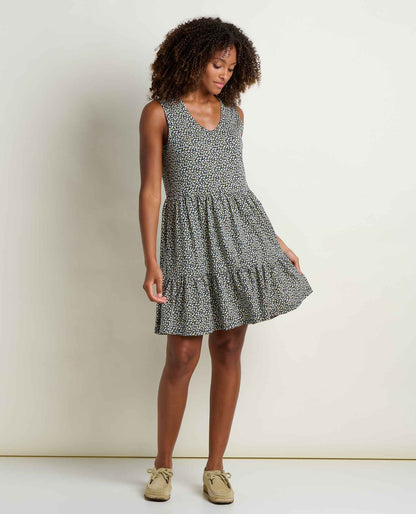 Marley Tiered Tank Dress - Breathable Organic Cotton Tiered Dress Midnight Print | Toad&Co Women