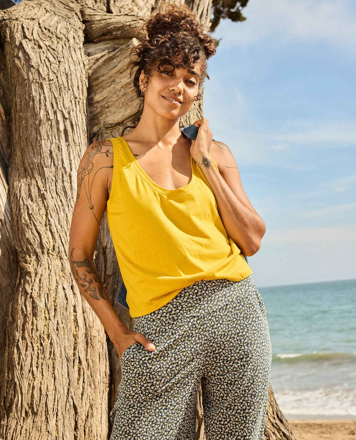 Whisper Tank - Lightweight Organic Cotton & Modal Jersey Tank Gold | Toad&Co Women