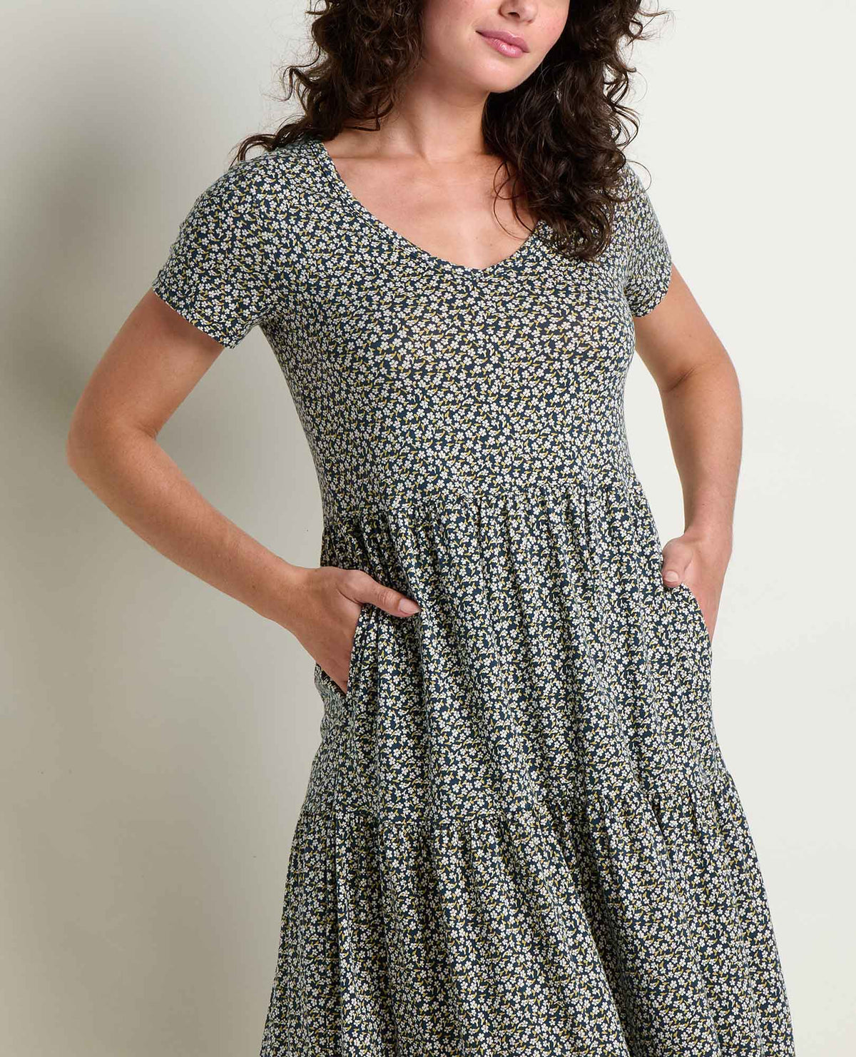 Marley Tiered Midi Dress - Organic Cotton & TENCEL™ Midi Dress Midnight Print | Toad&Co Women