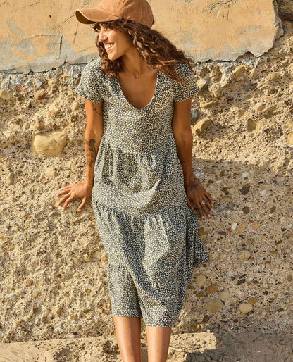 Marley Tiered Midi Dress - Organic Cotton & TENCEL™ Midi Dress Midnight Print | Toad&Co Women