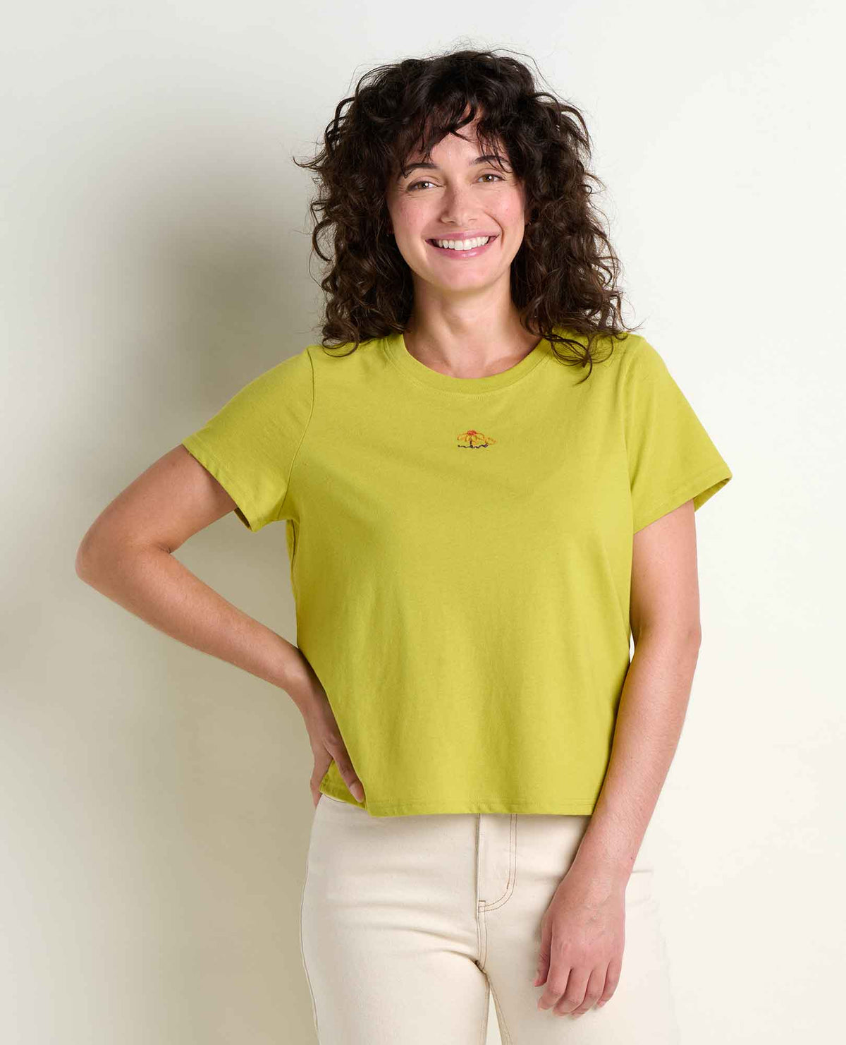 Women's Re-Form Embroidered Crew - Sustainable Recycled Cotton Tee Sprout Embroidery | Toad&Co Women
