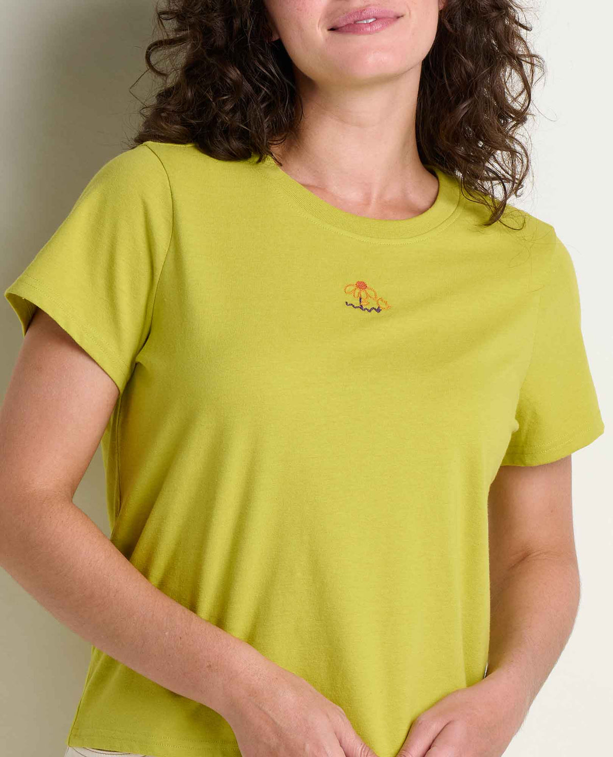 Women's Re-Form Embroidered Crew - Sustainable Recycled Cotton Tee Sprout Embroidery | Toad&Co Women