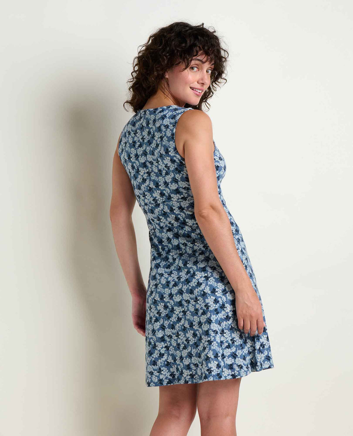 Women's Rosemarie Sleeveless Dress - by Toad&Co Pacific Blue Print | Toad&Co Women