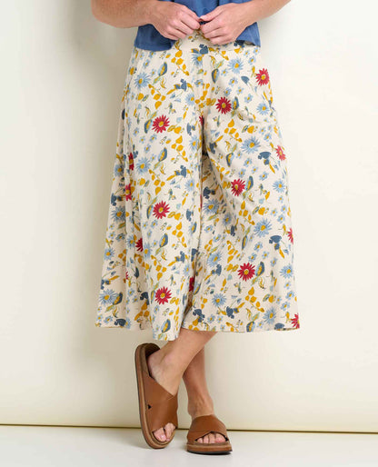 Chaka Wide Leg Culotte Pants - Flowy, Fun & Sustainable Almond Print | Toad&Co Women
