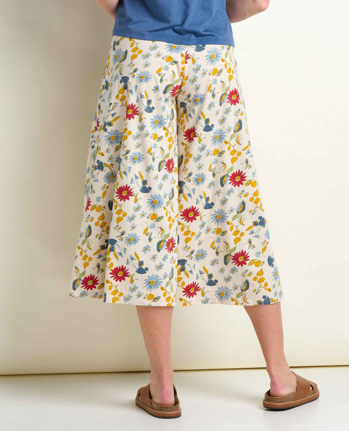 Chaka Wide Leg Culotte Pants - Flowy, Fun & Sustainable Almond Print | Toad&Co Women