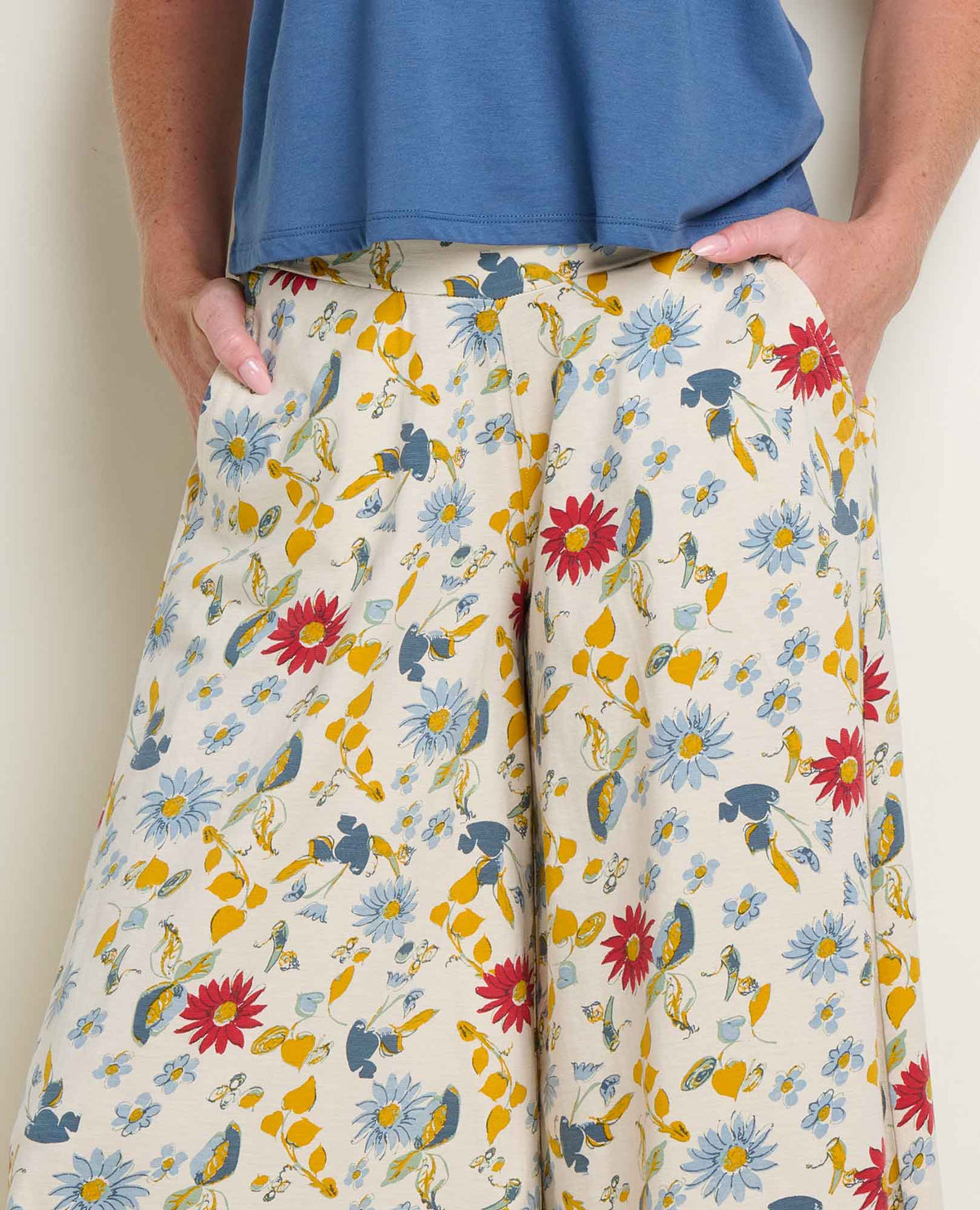 Chaka Wide Leg Culotte Pants - Flowy, Fun & Sustainable Almond Print | Toad&Co Women