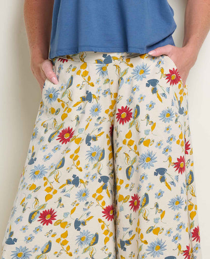 Chaka Wide Leg Culotte Pants - Flowy, Fun & Sustainable Almond Print | Toad&Co Women