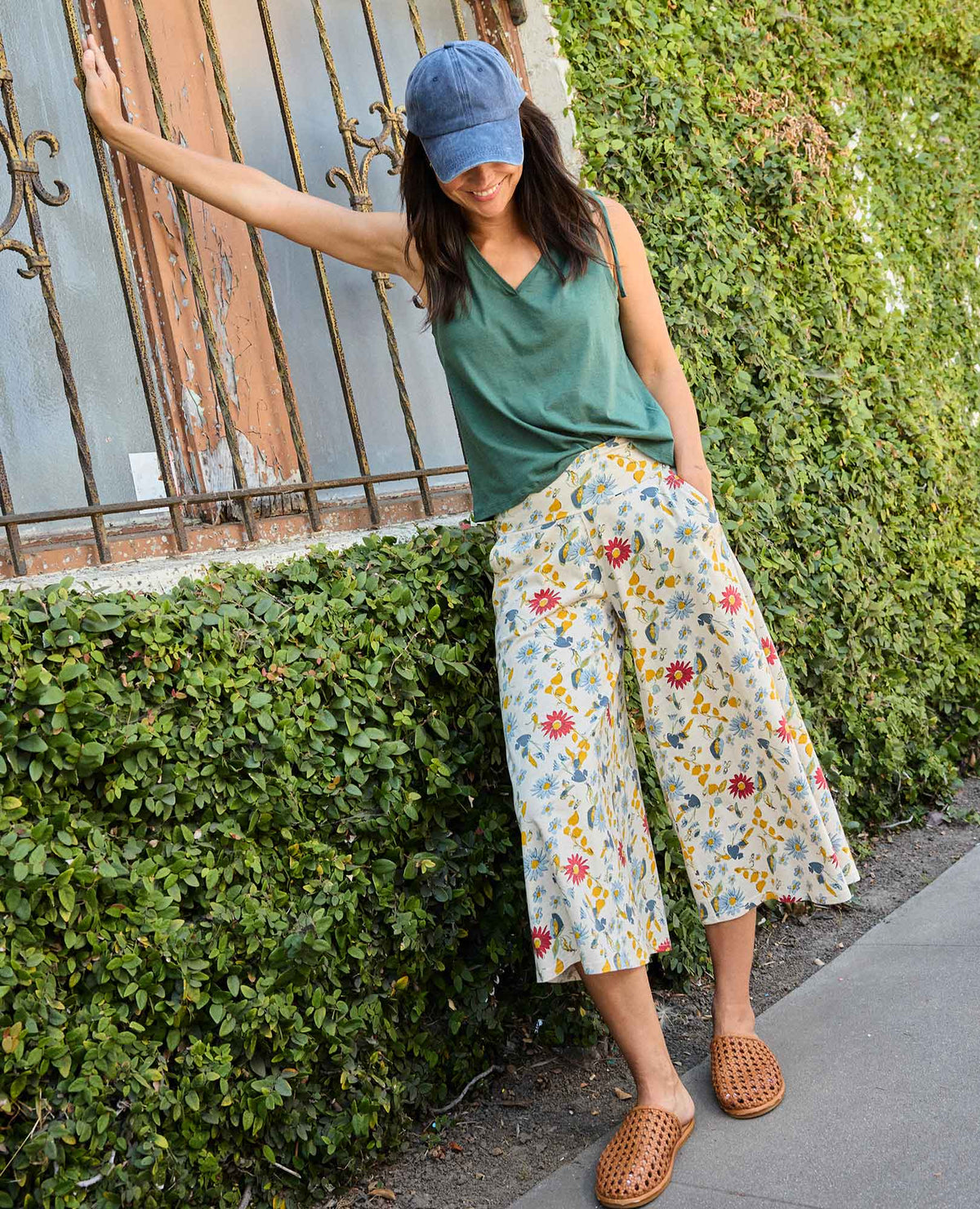 Chaka Wide Leg Culotte Pants - Flowy, Fun & Sustainable Almond Print | Toad&Co Women