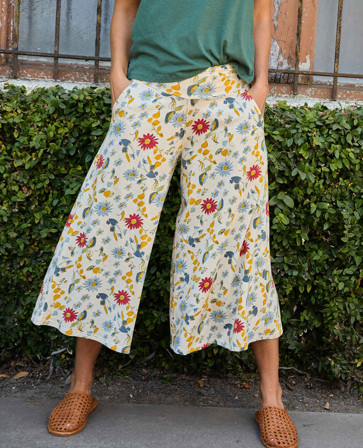 Chaka Wide Leg Culotte Pants - Flowy, Fun & Sustainable Almond Print | Toad&Co Women