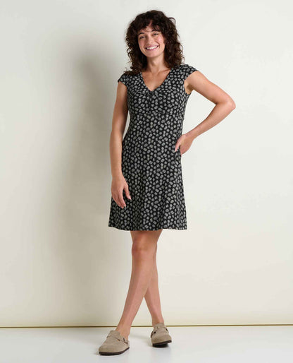 Women's Rosemarie Dress - by Toad&Co Black and Salt Print | Toad&Co Women