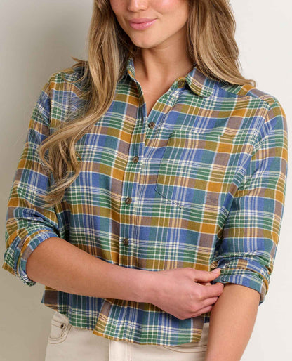 Re-Form Boxy Flannel Shirt Kyanite Tonal Madras | Toad&Co Women
