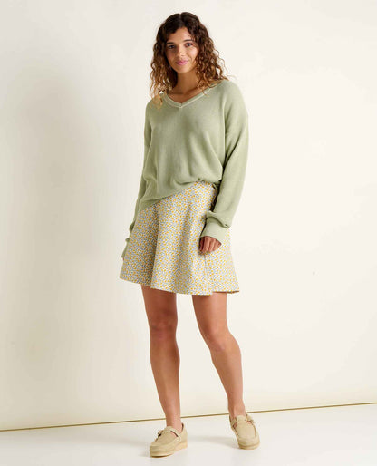 Bianca Pullover Sweater - Recycled Cotton Knit V-Neck Layer  | Toad&Co Women