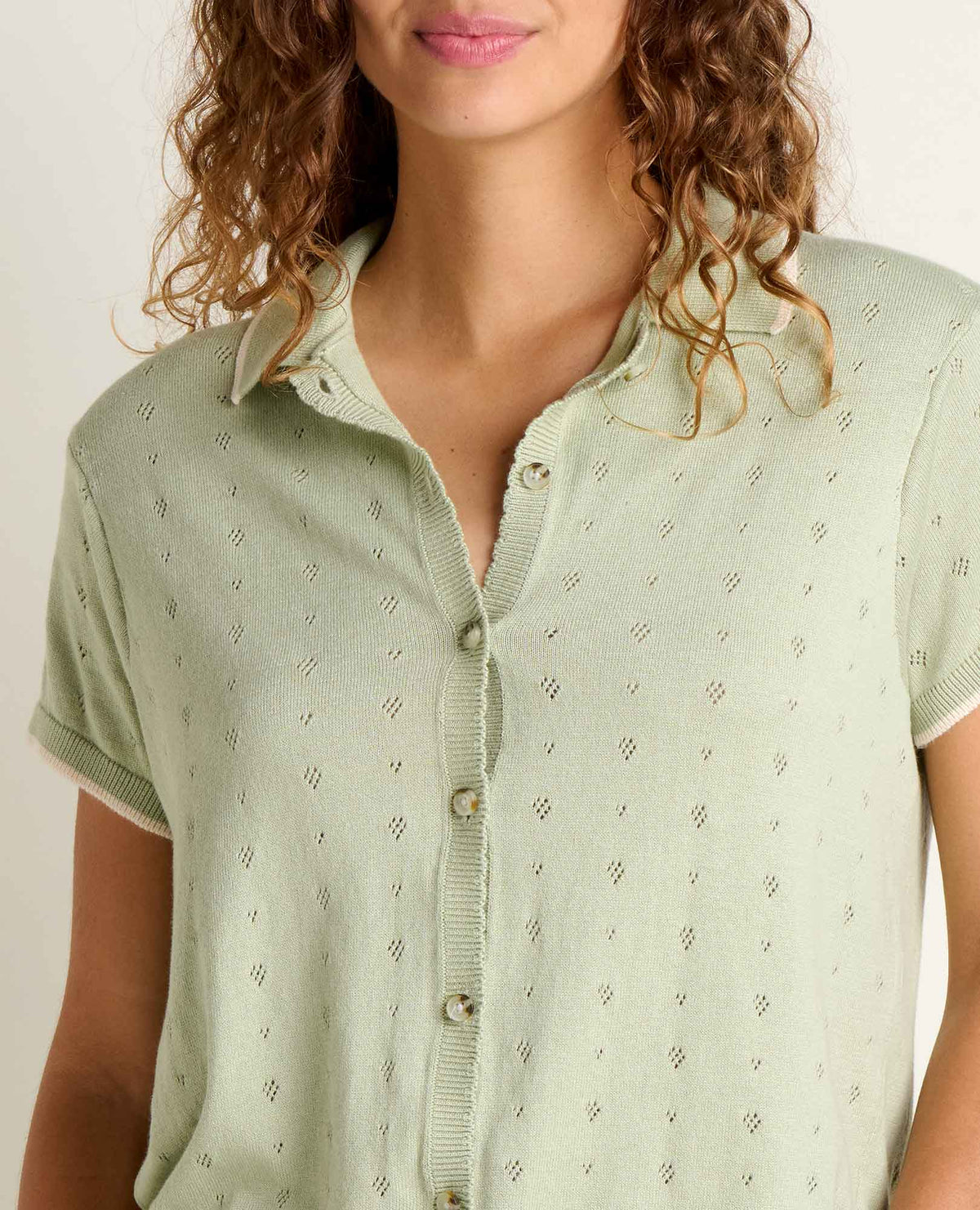 Bianca Shirt - Recycled Cotton Pointelle Knit Blouse  | Toad&Co Women