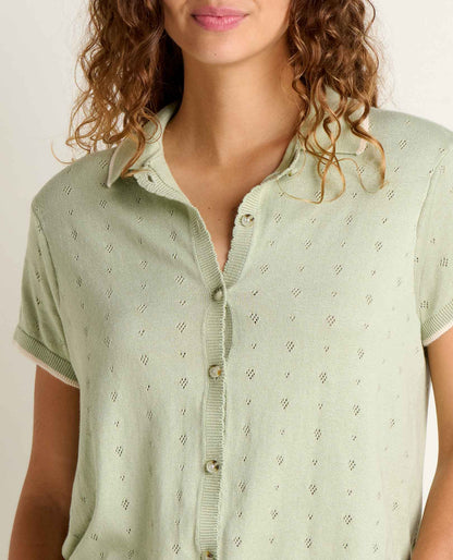 Bianca Shirt - Recycled Cotton Pointelle Knit Blouse  | Toad&Co Women