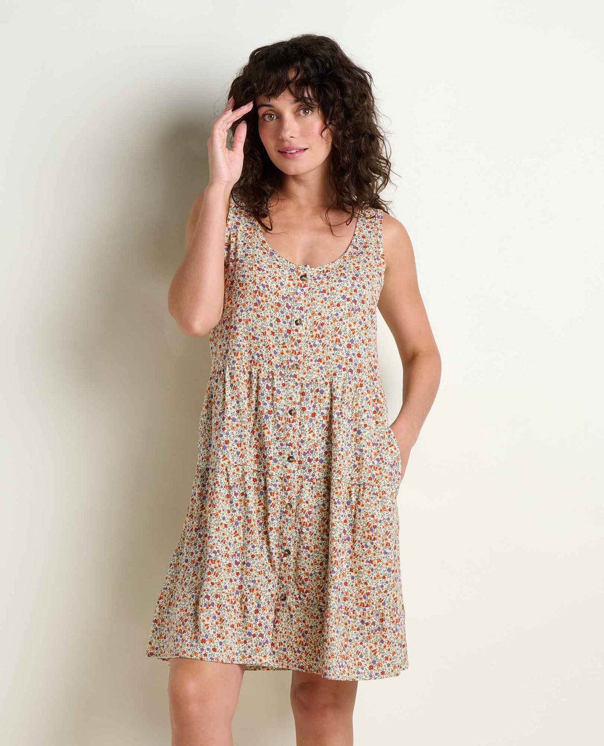 Manzana Tiered Tank Dress - Organic Cotton Flirty Tiered Sundress  | Toad&Co Women