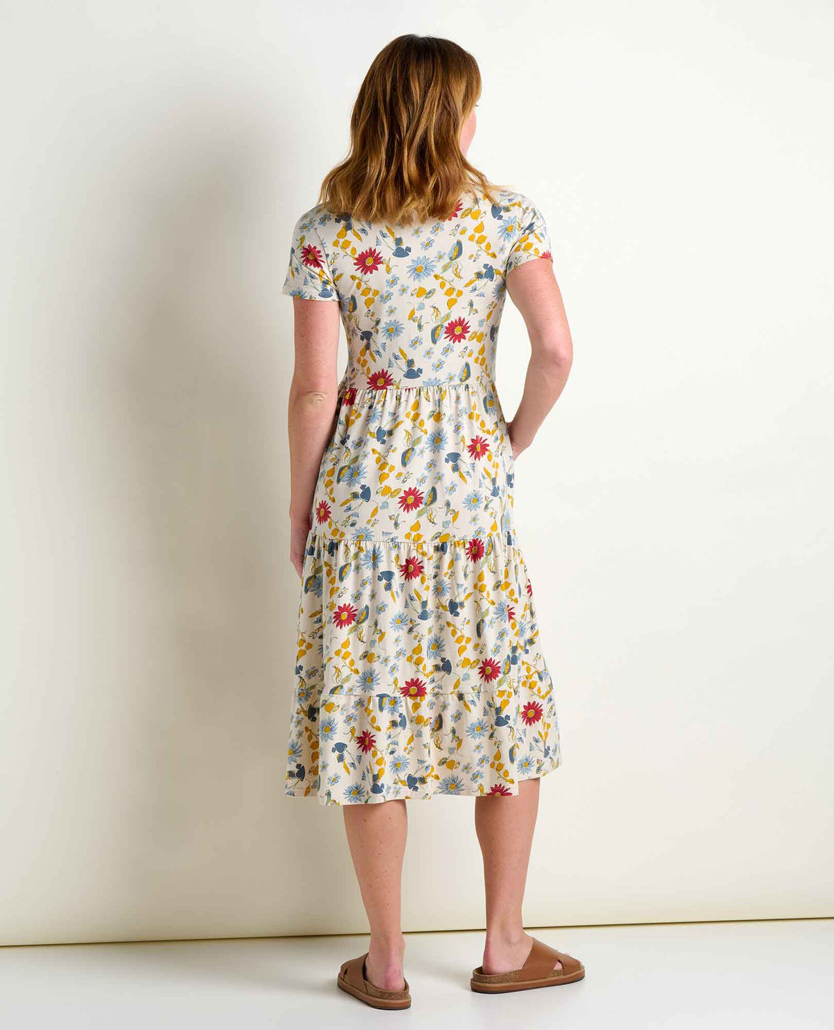 Marley Tiered Midi Dress - Organic Cotton & TENCEL™ Midi Dress Almond Print | Toad&Co Women