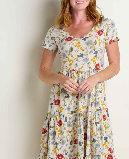 Marley Tiered Midi Dress - Organic Cotton & TENCEL™ Midi Dress Almond Print | Toad&Co Women