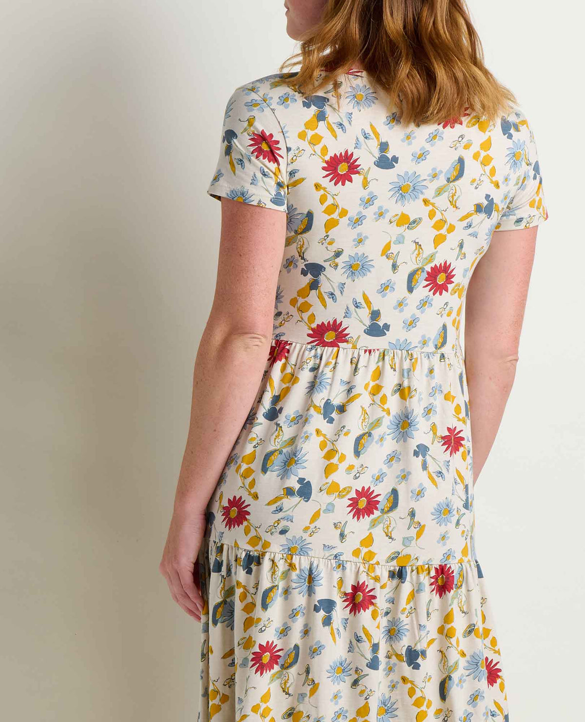 Marley Tiered Midi Dress - Organic Cotton & TENCEL™ Midi Dress Almond Print | Toad&Co Women