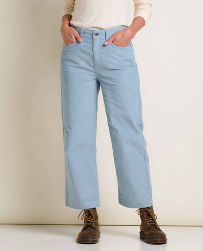 Women's Corduroy Wide Leg Crop Pant Weathered Blue | Toad&Co Women