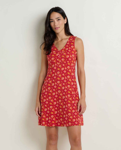 Women's Rosemarie Sleeveless Dress - by Toad&Co Crabapple Print | Toad&Co Women