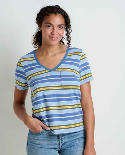 Grom Hemp Blend V-Neck T-Shirt - Sustainable Top by Toad&Co  | Toad&Co Women