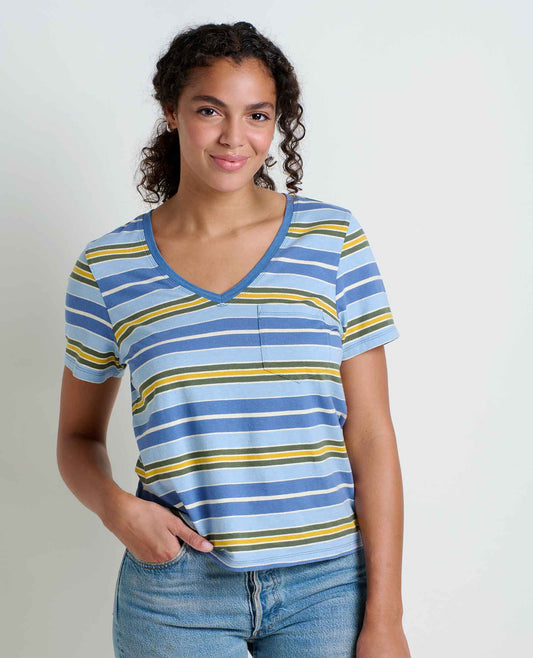 Grom Hemp Blend V-Neck T-Shirt - Sustainable Top by Toad&Co  | Toad&Co Women