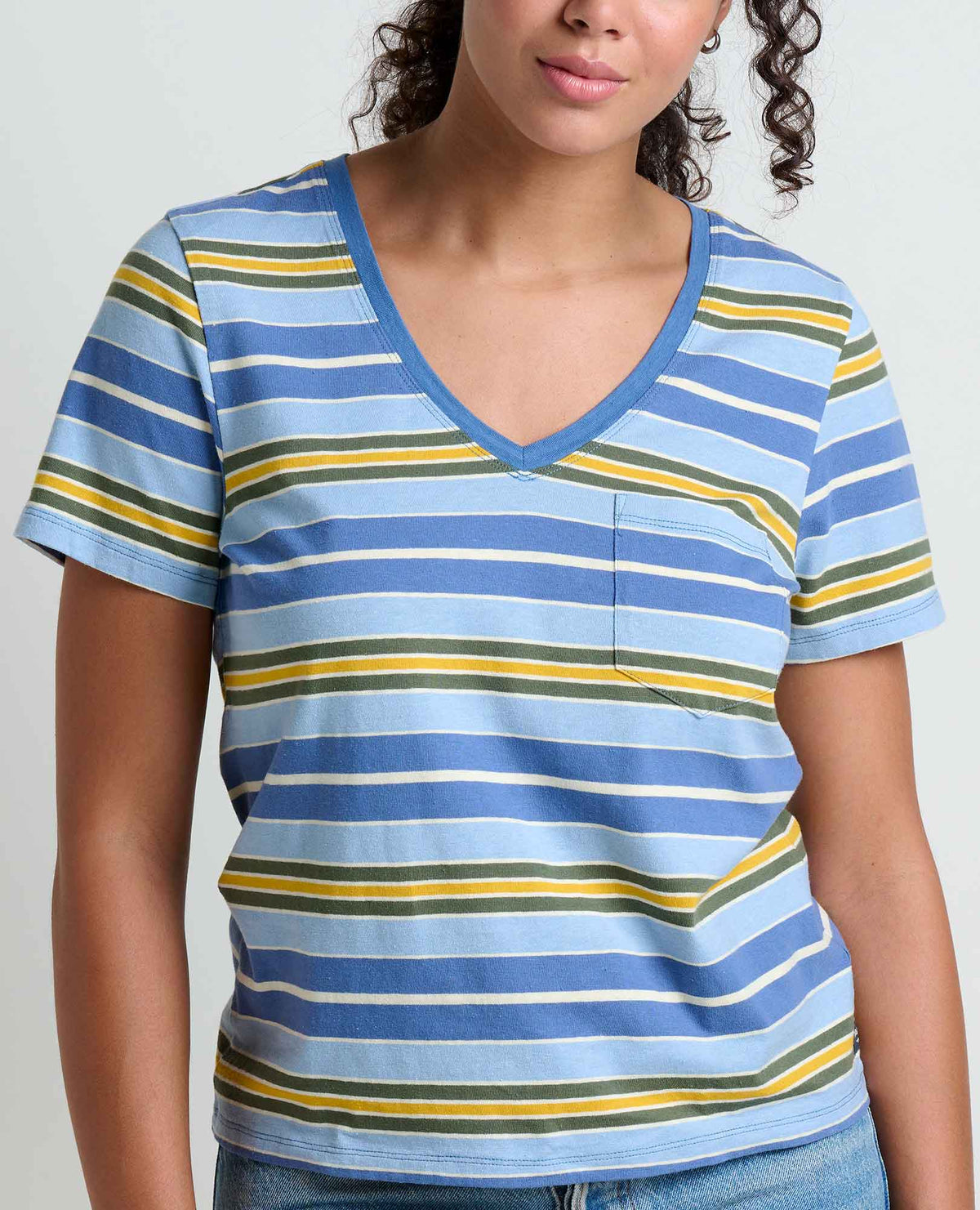 Grom Hemp Blend V-Neck T-Shirt - Sustainable Top by Toad&Co  | Toad&Co Women