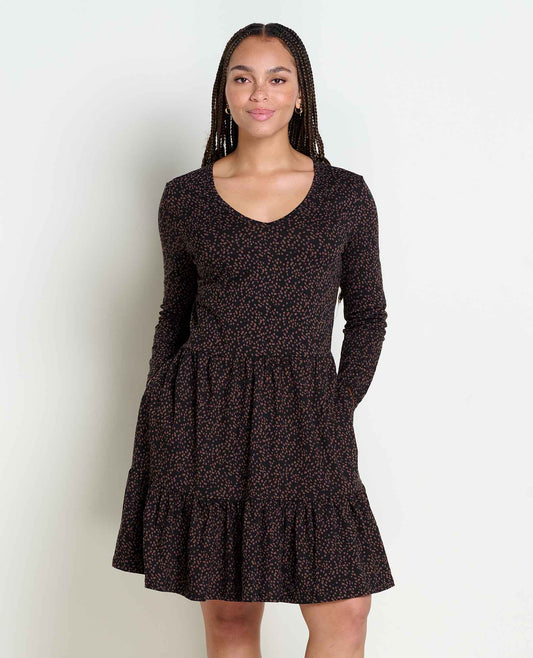 Marley Tiered Long Sleeve V Neck Dress  | Toad&Co Women