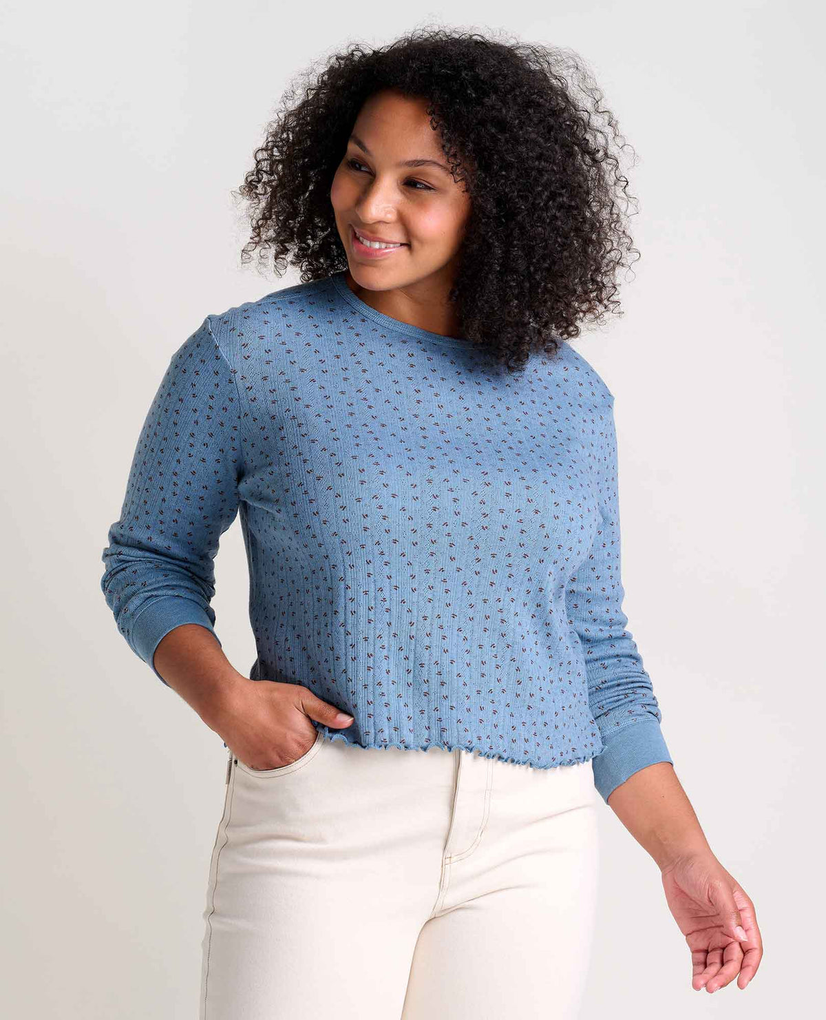 Foothill Pointelle Long Sleeve Crew  | Toad&Co Women