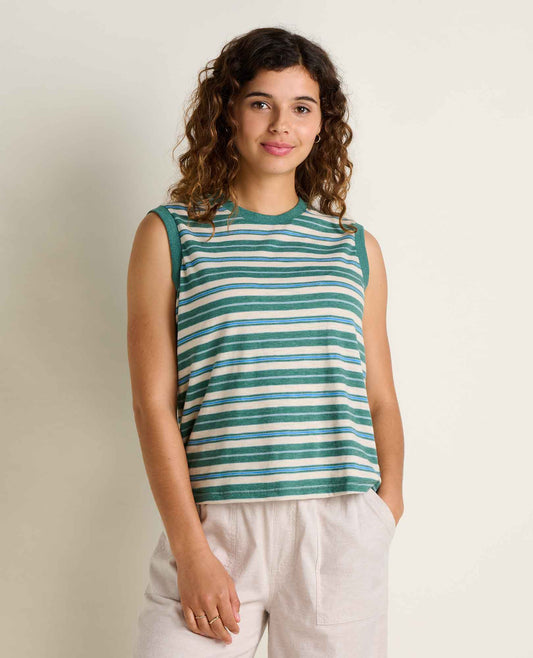 Boundless Jersey Tank - Eco-Friendly Water-Resistant Jersey Tank Palm Pattern | Toad&Co Women