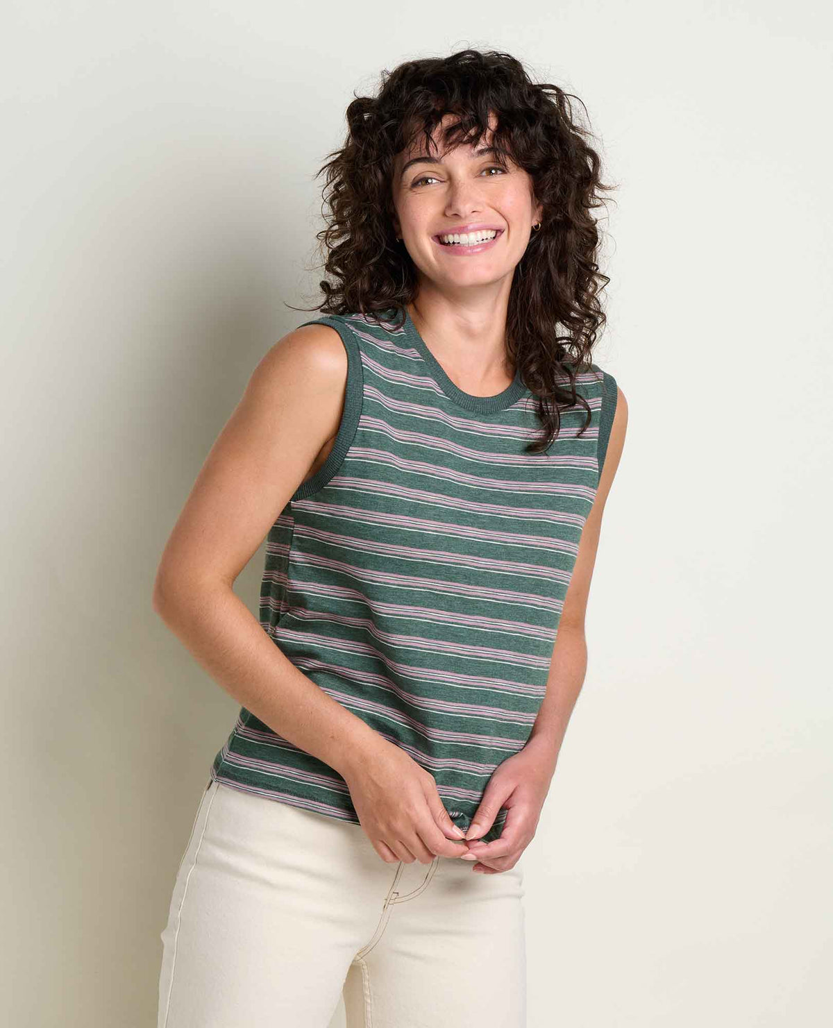 Boundless Jersey Tank - Eco-Friendly Water-Resistant Jersey Tank Cilantro Pattern | Toad&Co Women