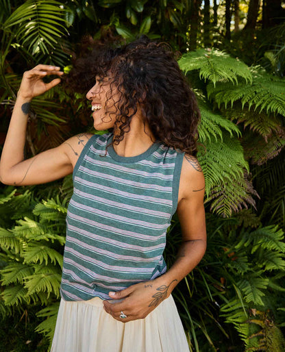 Boundless Jersey Tank - Eco-Friendly Water-Resistant Jersey Tank Cilantro Pattern | Toad&Co Women