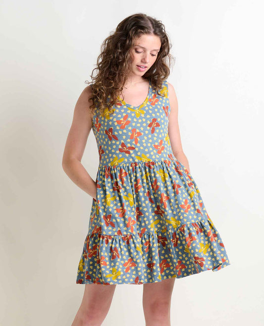 Marley Tiered Sleeveless Dress - by Toad&Co North Shore Lily Print | Toad&Co Women