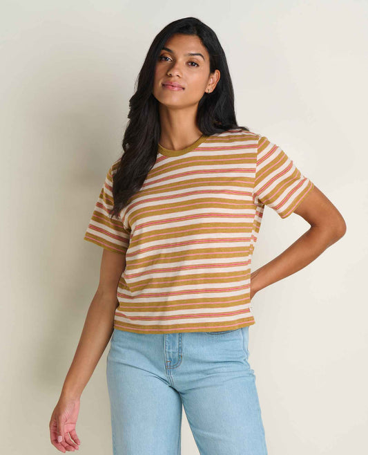 Women's Boundless Jersey Crew - Garment-Dyed Relaxed Fit Top Oak Pattern | Toad&Co Women