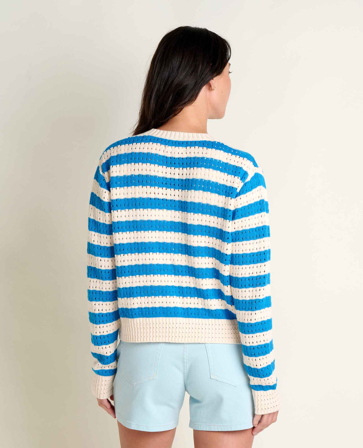 Bianca Pointelle Cardigan - Recycled Cotton Knit Sweater Salt Pattern | Toad&Co Women