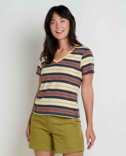 Grom Hemp Blend V-Neck T-Shirt - Sustainable Top by Toad&Co  | Toad&Co Women