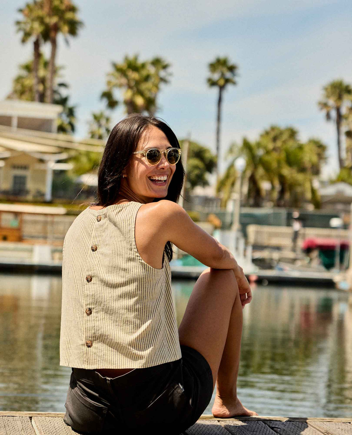 Taj Hemp Button Back Tank Top - Better than Linen  | Toad&Co Women