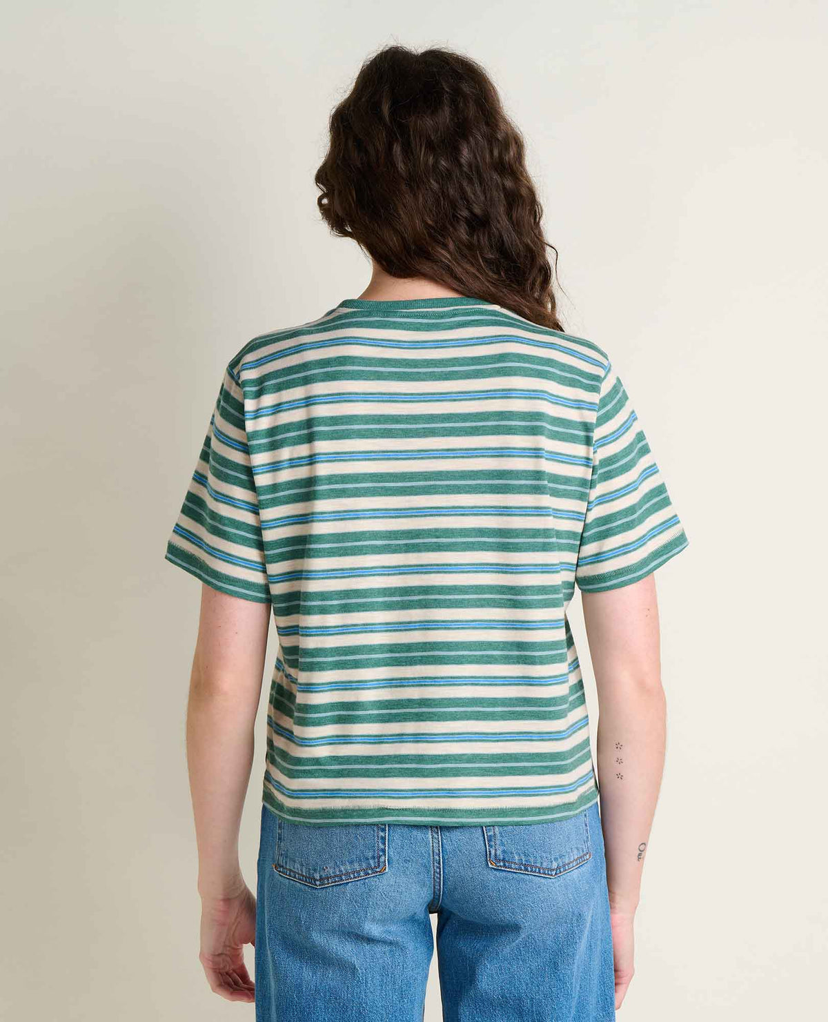 Women's Boundless Jersey Crew - Garment-Dyed Relaxed Fit Top Palm Pattern | Toad&Co Women