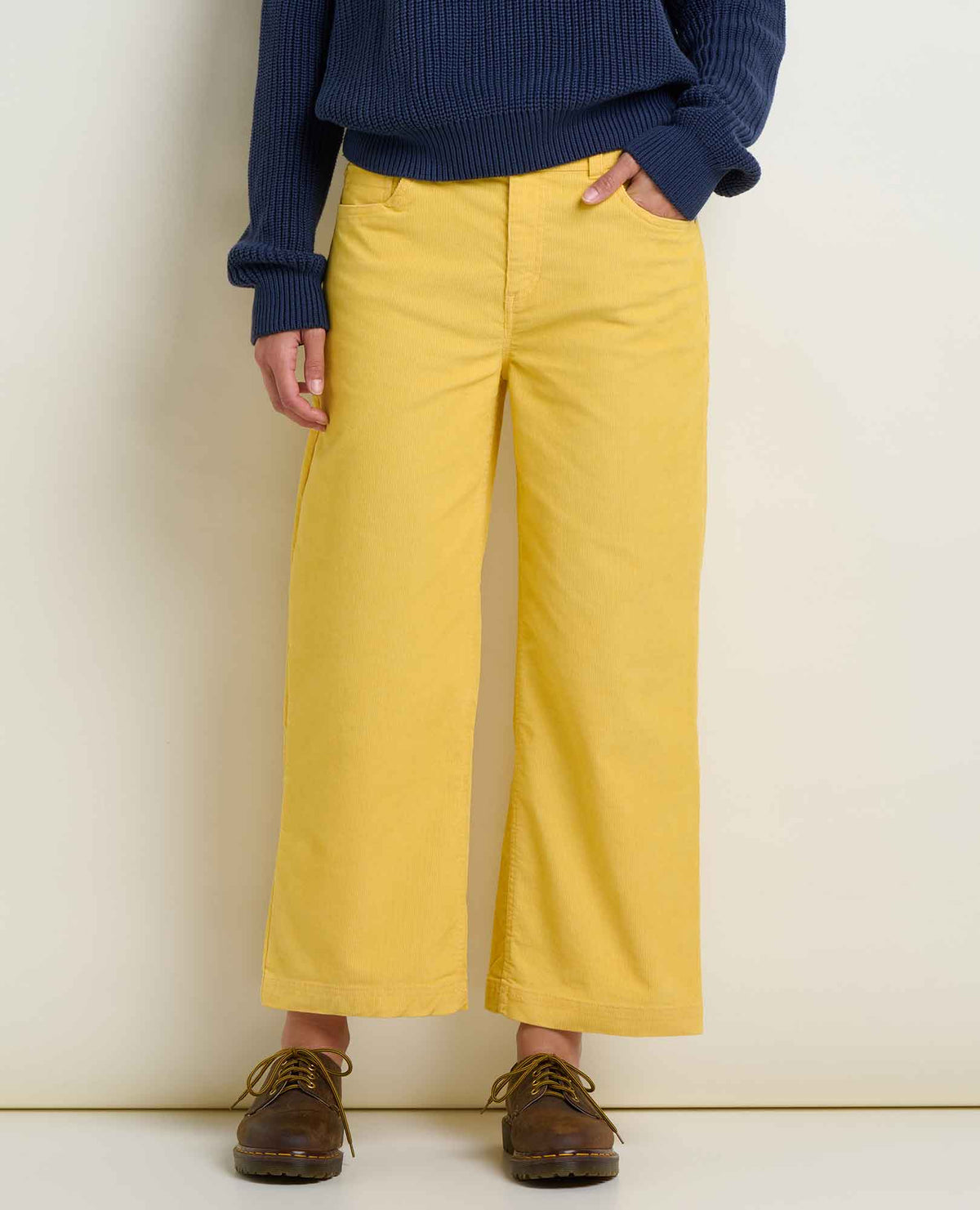 Women's Corduroy Wide Leg Crop Pant Chamomile | Toad&Co Women